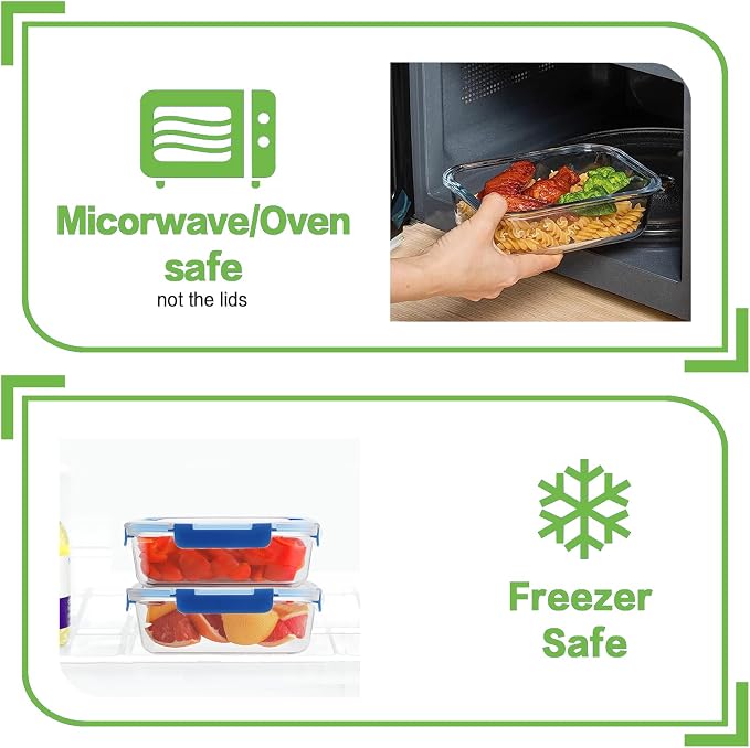 10 Pack Borosilicate Glass Meal Prep Containers - Image 4
