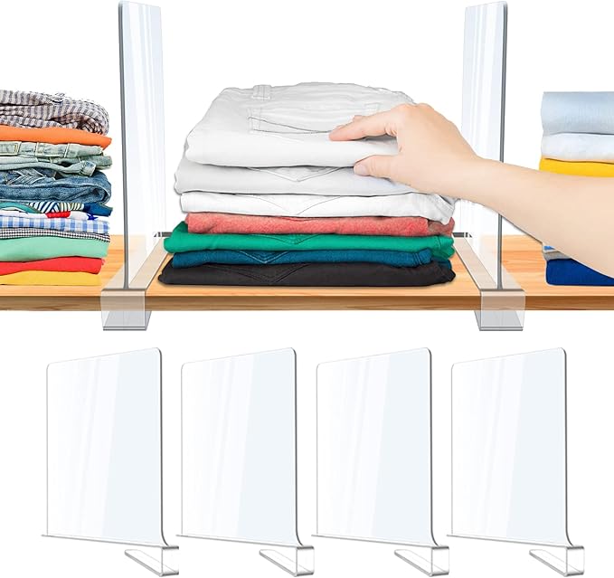Acrylic Shelf Dividers, Closet Shelf Separators by clbutgeOrganizer