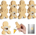 Vesici 12 Pcs Magnetic Bottle Opener 2.5in DIY Bamboo Gingerbread Man Shape by Vesici