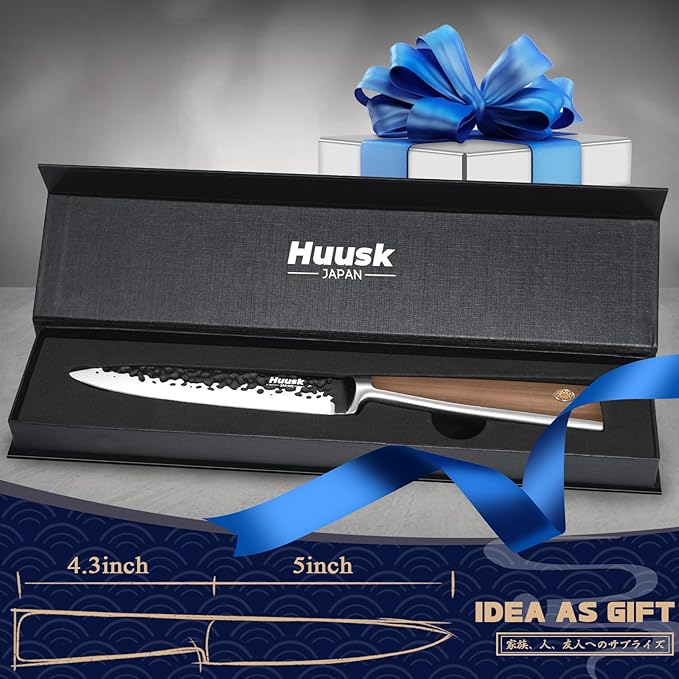 Huusk Kitchen Utility Knife 5.5" Paring Knife Ultra Sharp High Carbon Steel - Image 6