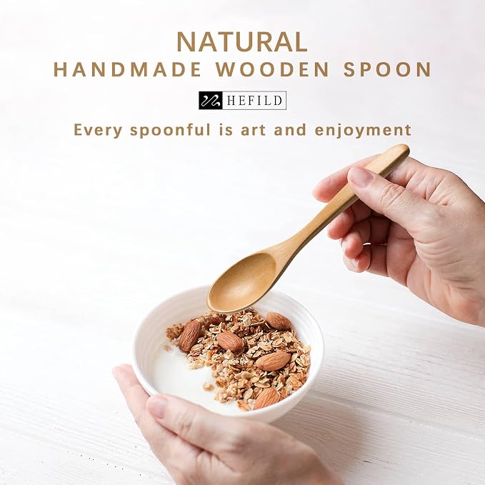 2 PCS Small Wooden Spoons, 5.8 Inch Honey Spoons - Image 4