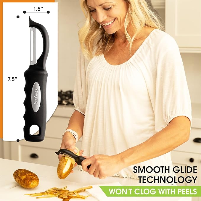 Spring Chef Premium Swivel Vegetable Peeler, Soft Grip Handle and Ultra Sharp - Image 4