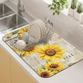 Kitchen Countertop Dish Drying Mat, Super Absorbent Coffee Bar Mat by Kuyig+Home