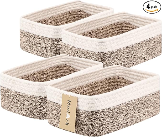 MiniArk Small Storage Baskets for Organizing | Closet Organizer Bins | Shelf by MiniArkStorageBasketsHome