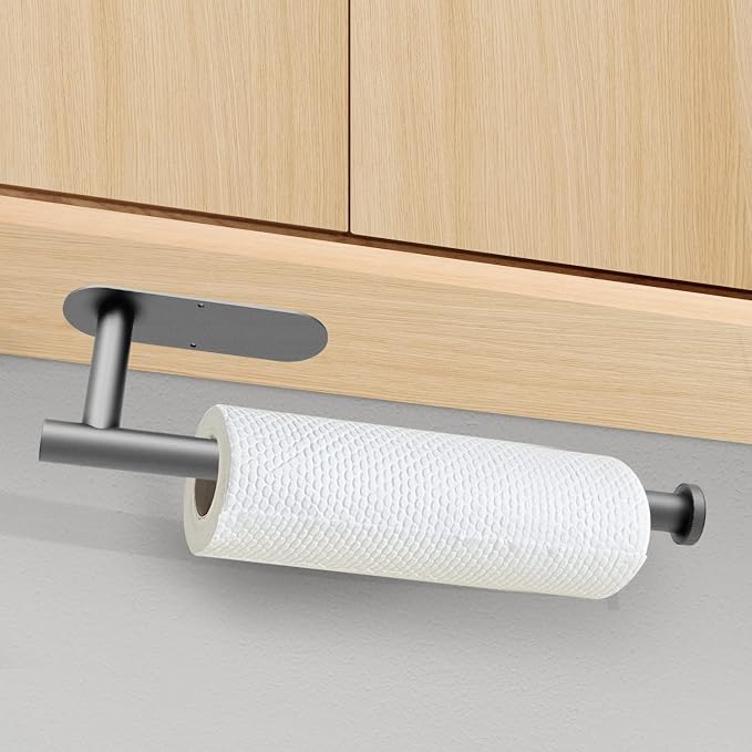 DEKAVA Under Cabinet Wall Mount Paper Towel Holder, Self-Adhesive Bar, - Image 2