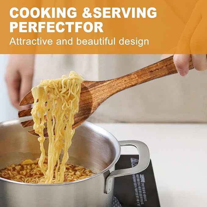 Wooden Kitchen Utensil Set, 9-Piece Cooking Tools - Image 6