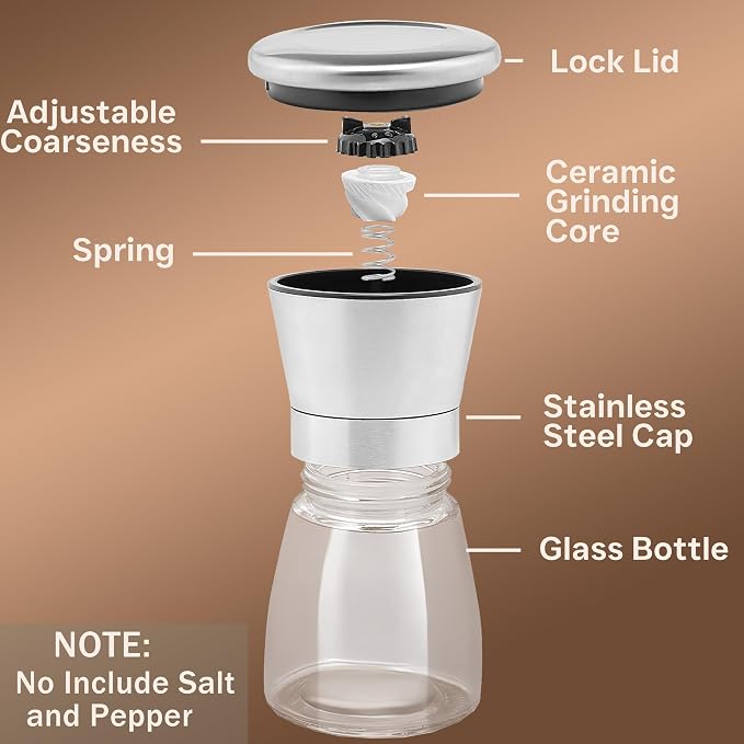 Stainless Steel Salt and Pepper Grinder Set - Image 2