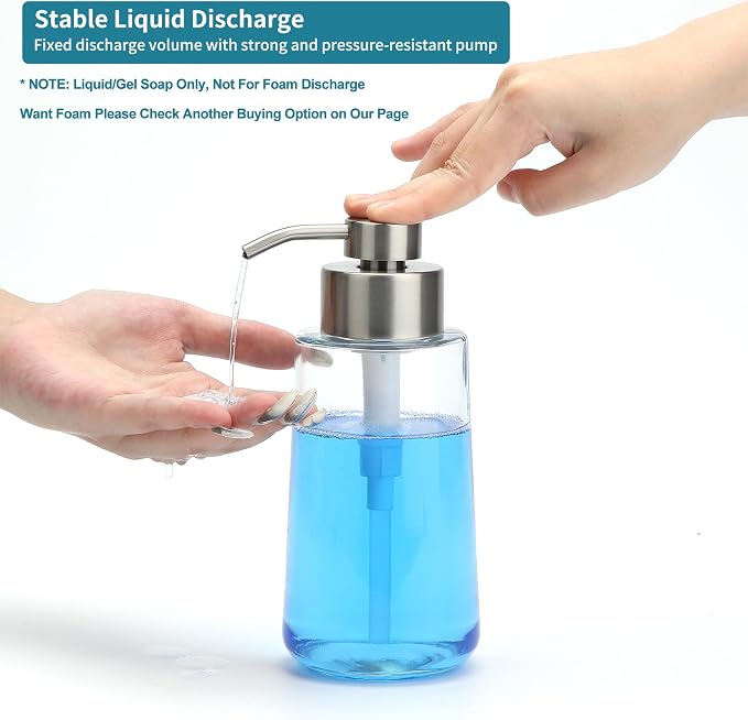 Soap Dispenser, Glass Hand Soap Dispenser - Image 3