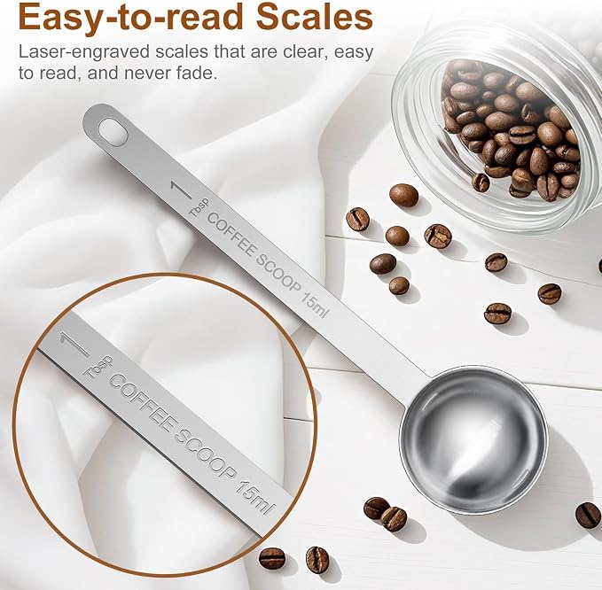 4PCS Coffee Scoop Spoons, 15ML Stainless Steel Measuring Spoons - Image 3