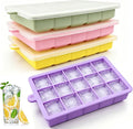 Silicone Ice Cube Trays with Lid, 4 Pack Easy Release Ice Cube Molds by Nufiwra