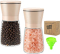 R DRURLCD 2PK Beige Salt and Pepper Grinder Set, Short Glass Shakers by RDRURLCD