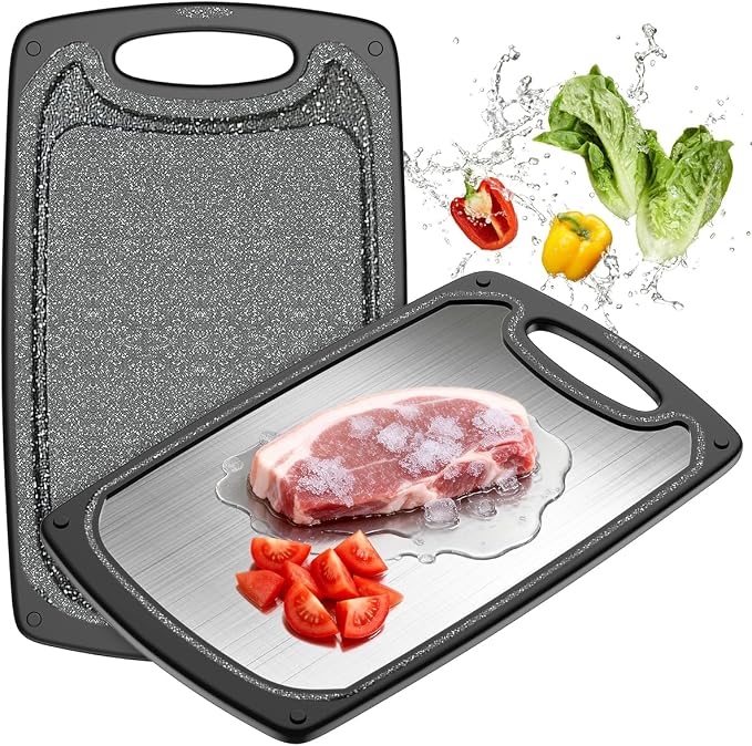 Viretang Metal Cutting Boards for Kitchen, Functional Large Black Plastic by Viretang
