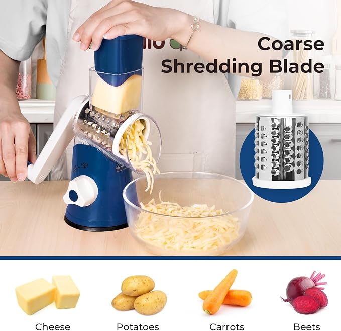 X Home Rotary Cheese Grater for Kitchen, Shredder - Image 3