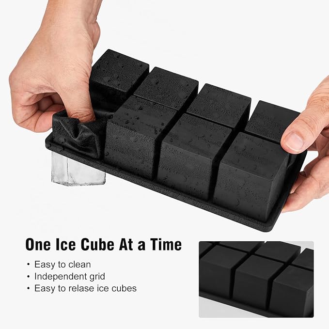 Samuelworld Large Ice Cube Tray: 2024 Upgraded Silicone Square Ice Cube Mold - Image 3