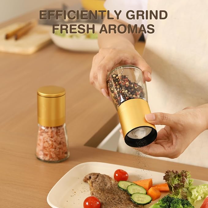 Vucchini Gold Salt and Pepper Grinder Mill - Image 4