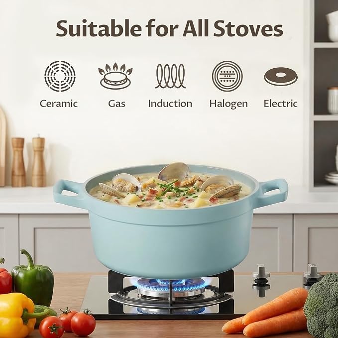 BEZIA 5.7 Quart Nonstick Ceramic Stock Pot - Image 9