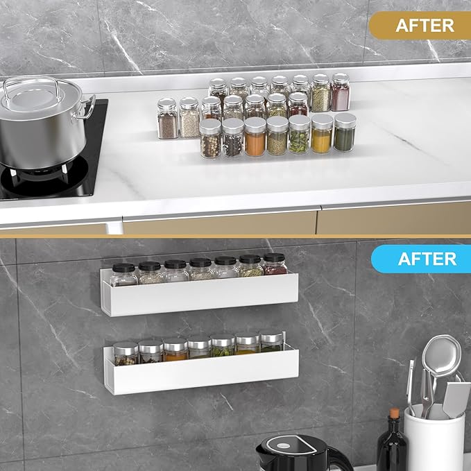 PMMASTO Adhesive Acrylic Spice Rack Organizer - Image 6