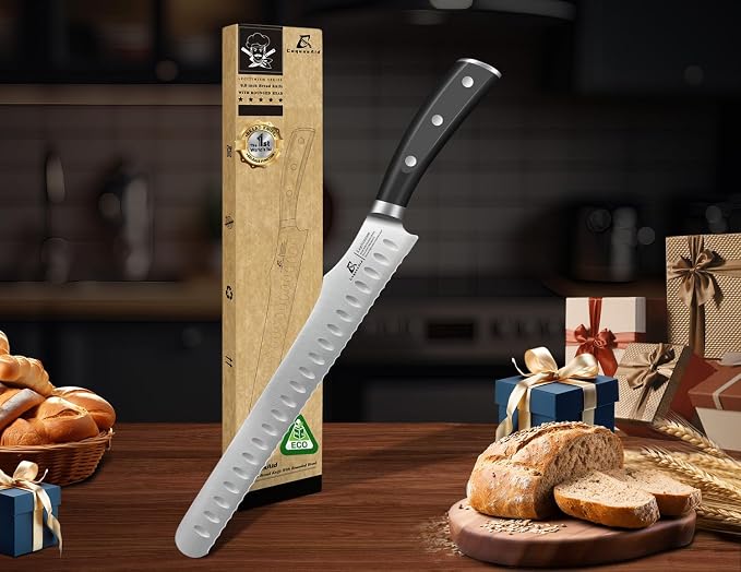 CoquusAid Bread Knife for Homemade Bread, 9 Inch Multifunction Serrated Knife - Image 6