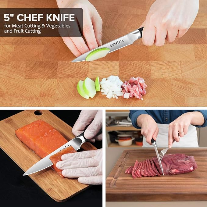 MOSFiATA 5” Chef Knife and 3.5" Fruit Knife Set - Image 5