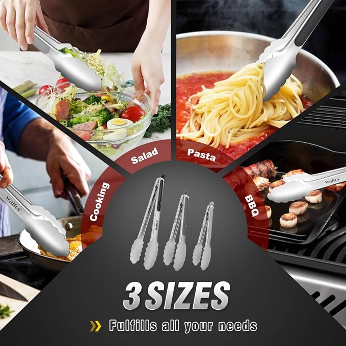 Walfos Stainless Steel Kitchen Tongs - Image 7