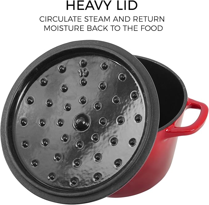 Flavehc Dutch Oven Pot with Lid 1.8 qt Cast Iron Dutch Oven - Image 3