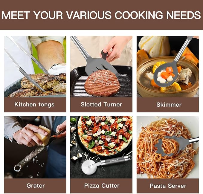 Kitchen Utensils Set-Silicone Cooking Utensils-32pcs Non-Stick Silicone Cooking - Image 7