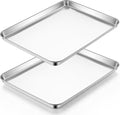 LIANYU 2 Pack Cookie Sheets for Baking, Stainless Steel Baking Tray Pan by LIANYU