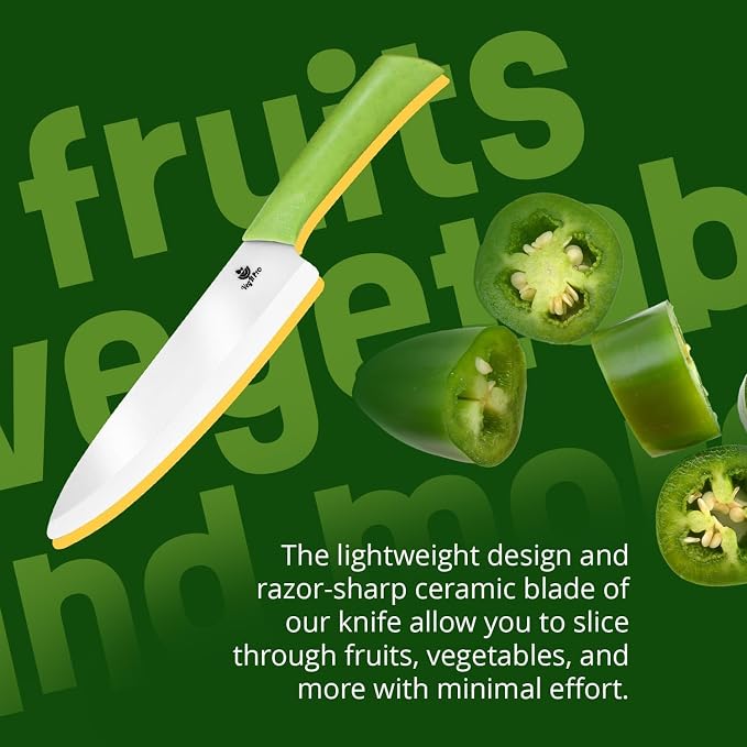 Durable Ceramic Knife for Chopping Vegetables & Fruits, 4” Non-Reactive and - Image 3