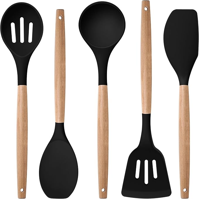 Herogo 5-Piece Cooking Utensils Set, Silicone Kitchen Utensils Set by Herogo