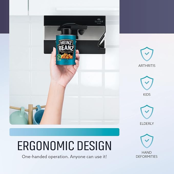 ELITRA HOME 3 in 1 Under the Cabinet Electric Can Opener, Blade Sharpener - Image 6