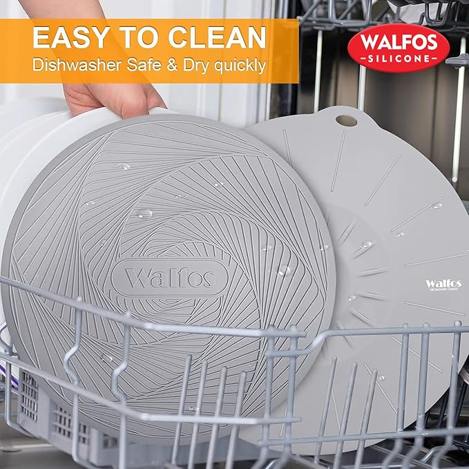 Walfos Silicone Microwave Mat & Lid Set, Heat Resistant Multi-Purpose Trivet - Image 8