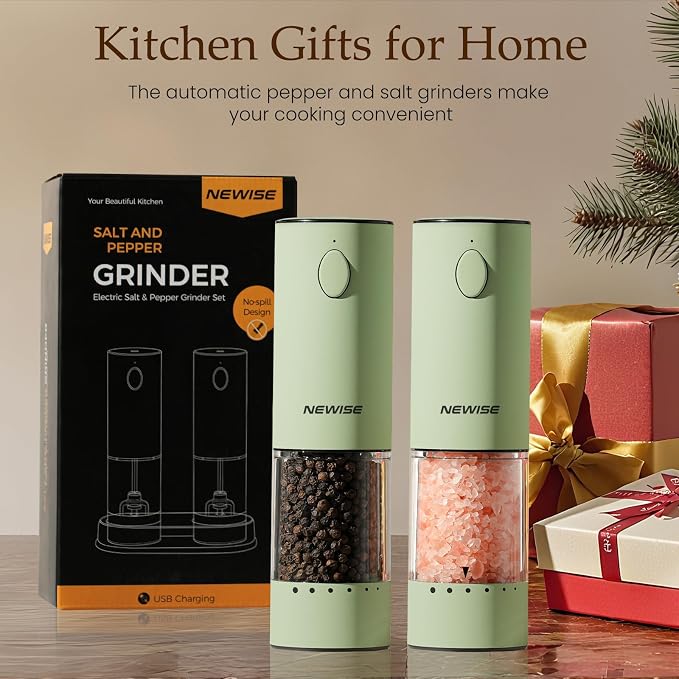 Newise Electric Salt and Pepper Grinder Set Rechargeable - Image 7