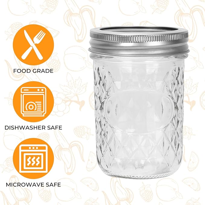 Eathtek 8 oz Mason Jars 20 Pack, 240ml Mini Canning Jars - Image 6