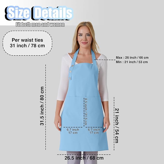 TOSHE Kitchen Apron Waterdrop Resistant Cotton Apron - Image 5