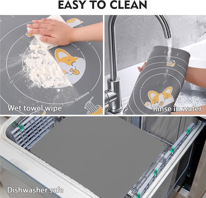 Ourokhome Silicone Baking Mat Sheet and Pastry Dough Cutter, 0.5 Inch Thick - Image 6