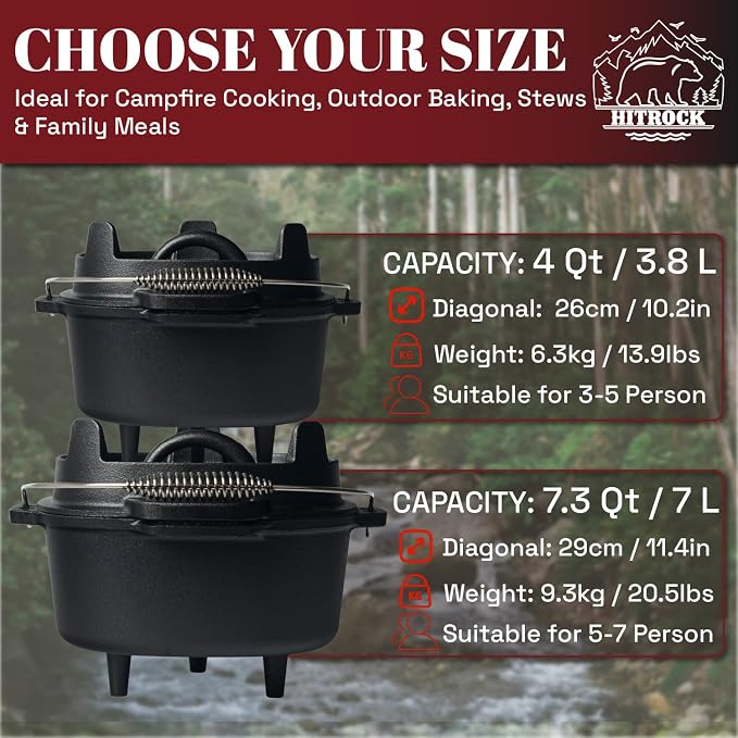 HITROCK Cast Iron Camp Dutch Oven - Image 4