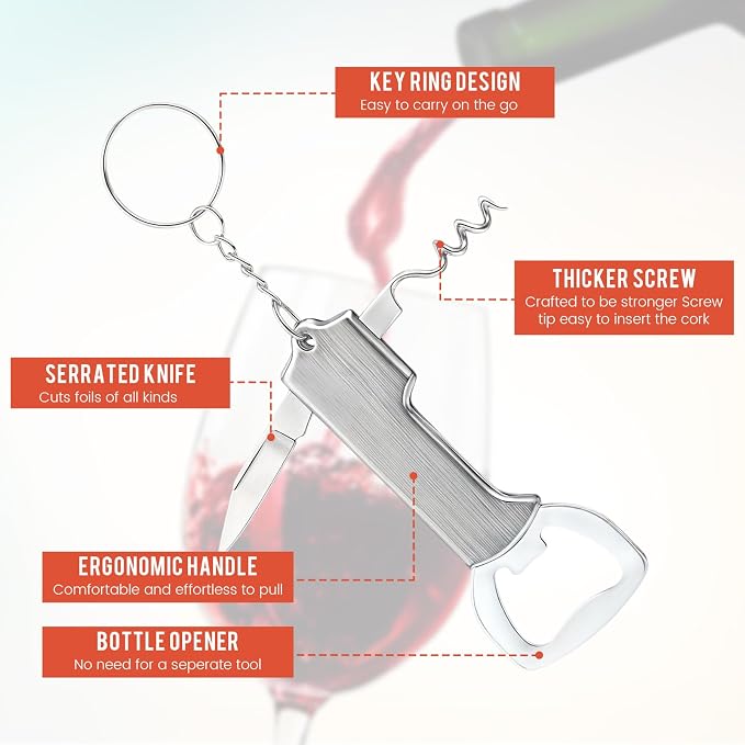 Ziliny 24 Pcs Bottle Opener Keychain Bulk Wine Bottle Beer Opener Keychain - Image 2