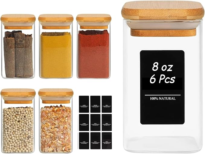 ComSaf 6Pcs 8oz Spice Jars by ComSaf