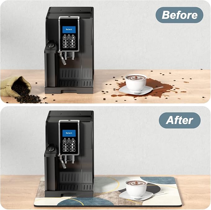 Rnivvi Coffee Mat, Hide Stain Rubber Backed Absorbent Dish Drying Pad - Image 6