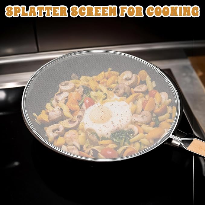 1PCS Splatter Screen for Frying Pan, 8Inch Stainless Steel Splatter Guard for - Image 5