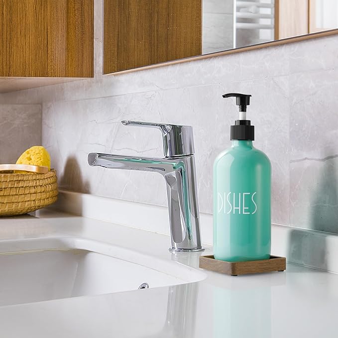 Turquoise Glass Dish Soap Dispenser - Image 6