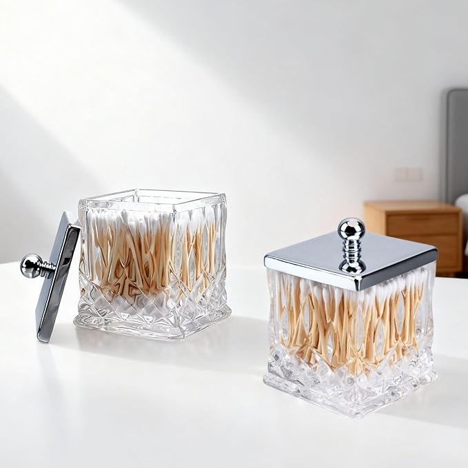 Qtip Holder, 15Oz Clear Glass Apothecary Jars - Image 7