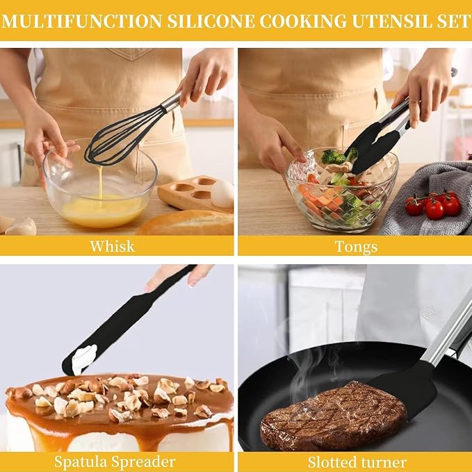 Silicone Kitchen Cooking Utensils Set - Image 3