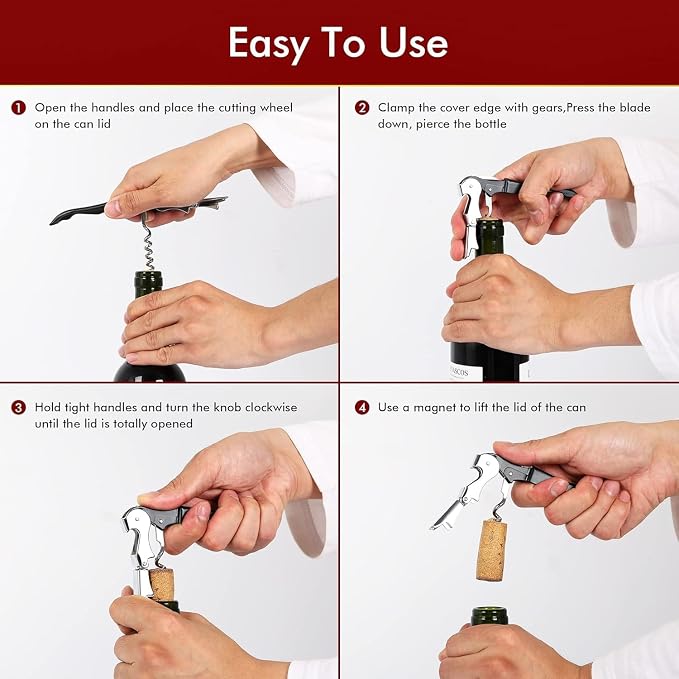Kit-Home Professional Waiter Corkscrew Wine Openers Set, Upgraded - Image 7