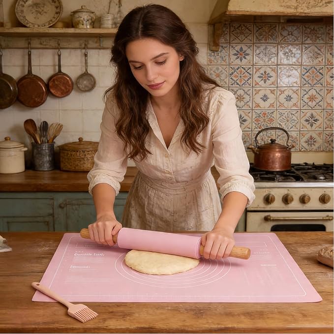 3Pcs Silicone Rolling Pin for Baking Sets, 15Inch Pastry Dough Roller - Image 8