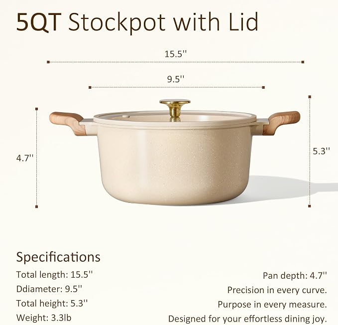 CAROTE 5 Qt Nonstick Stock Pot - Image 2