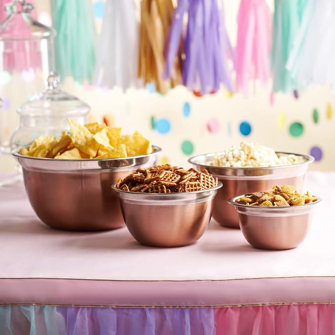 Stainless Steel Mixing Bowls-4 Pc set- Stackable Nesting Bowls - Image 4