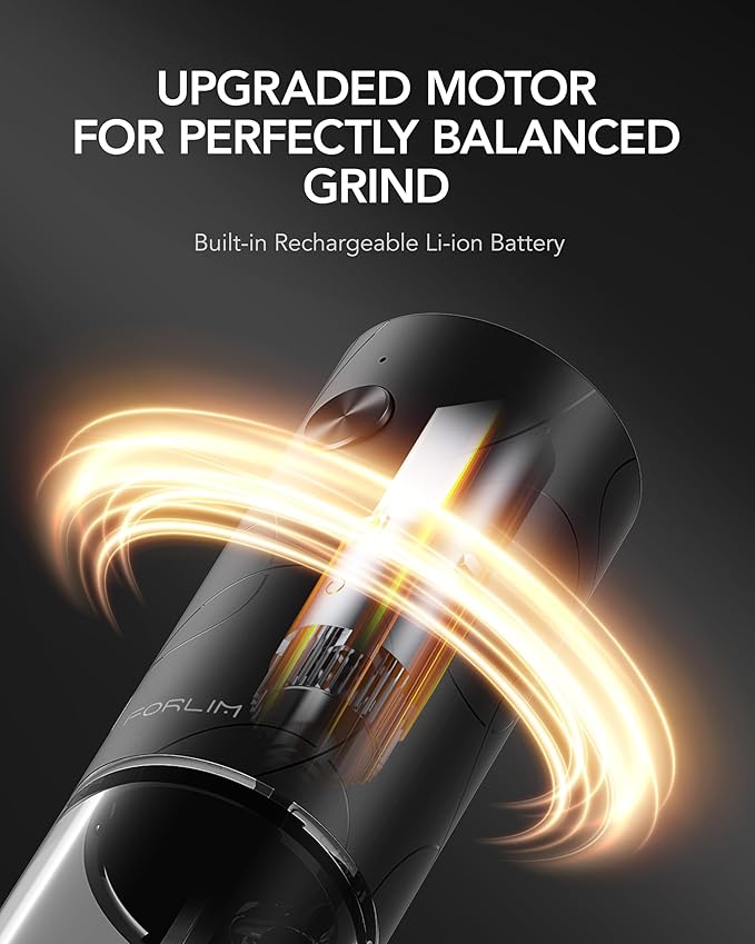 FORLIM Electric Salt and Pepper Grinder Set, USB Rechargeable, Automatic Salt - Image 7
