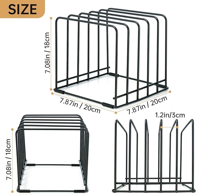 Cutting Board Organizer, Kitchen Cabinet Organizer, Divided Rack - Image 5