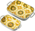 ONCCI Ceramic Baking Dish Set, 2-Piece Hand-painted Porcelain Rectangular by ONECCI